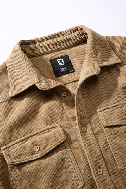 Brandit Corduroy Classic langarmhemd, camel