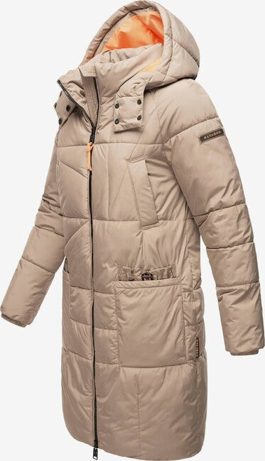 Navahoo Bliblablubb damen Winterjacke mit Kapuze, taupe grau