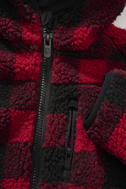 Brandit kinder-Teddyfleecejacke mit Kapuze, rot/schwarz