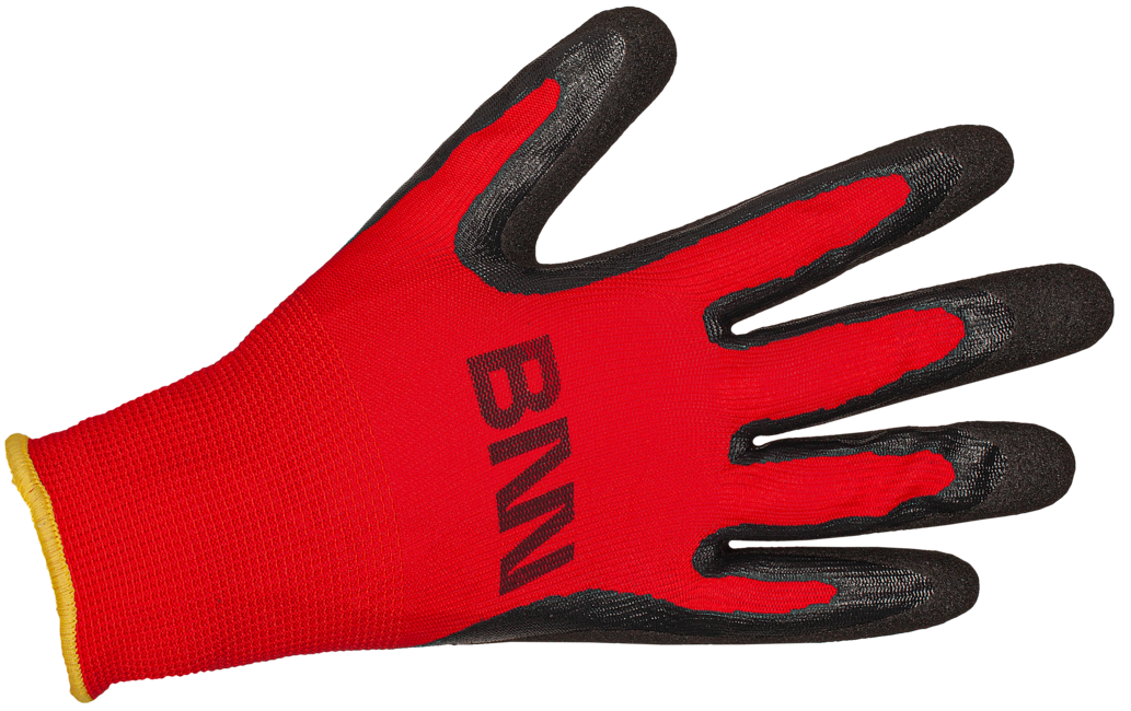 BENNON Manos Schutzhandschuhe (12 Stück), schwarz/rot