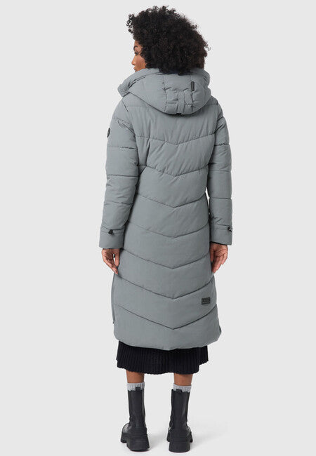 Marikoo Benikoo damen langer Wintermantel, stürmisches blau