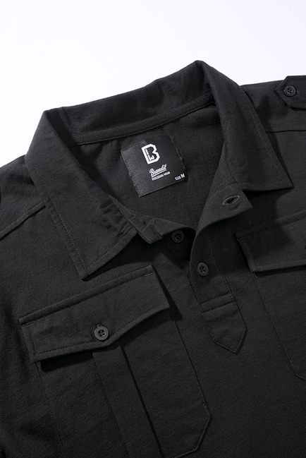 Brandit Willis langarm-poloshirt, schwarz