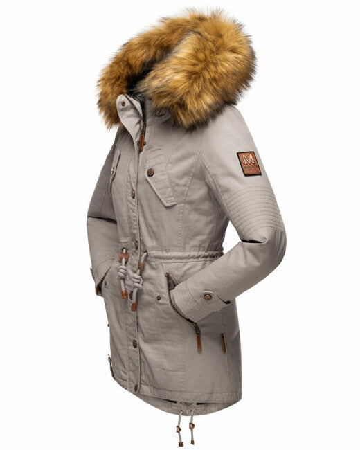 Marikoo La Viva Princess marikoo damen winterjacke mit kapuze, zinkgrau