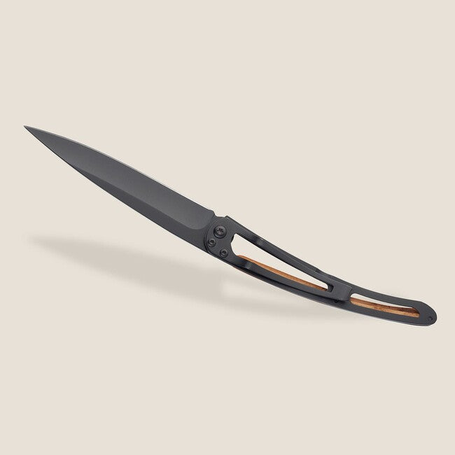 Deejo Klappmesser Ocean Black Wacholderholz Wave"