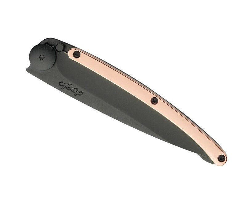 Deejo Schließmesser GOLD schwarz 18kt Roségold