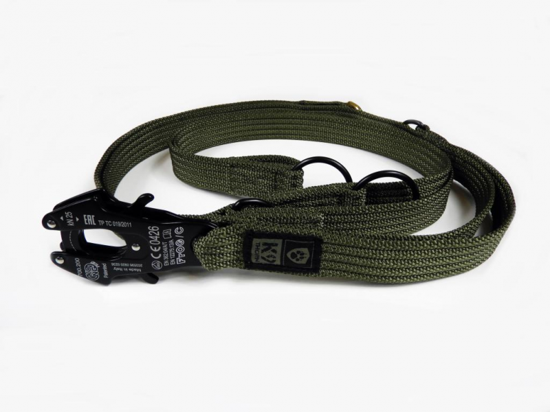 K9 Thorn Kong-Frog-Karabiner Doppelleine mit schwarz, 255 cm