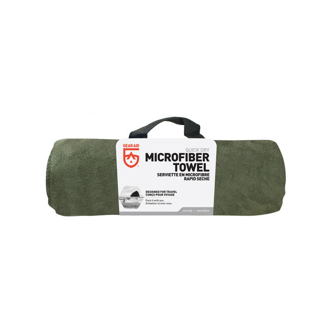 GearAid Microfiber Towel mikrofaser-handtücher mit antibakterieller behandlung und netztasche ' 90 x 155 cm moss