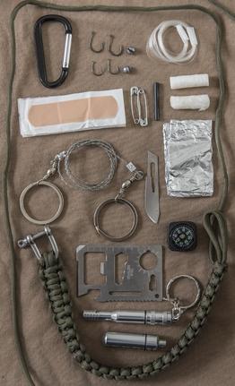 Mil-Tec Paracord Survival-Kit groß, olivgrün