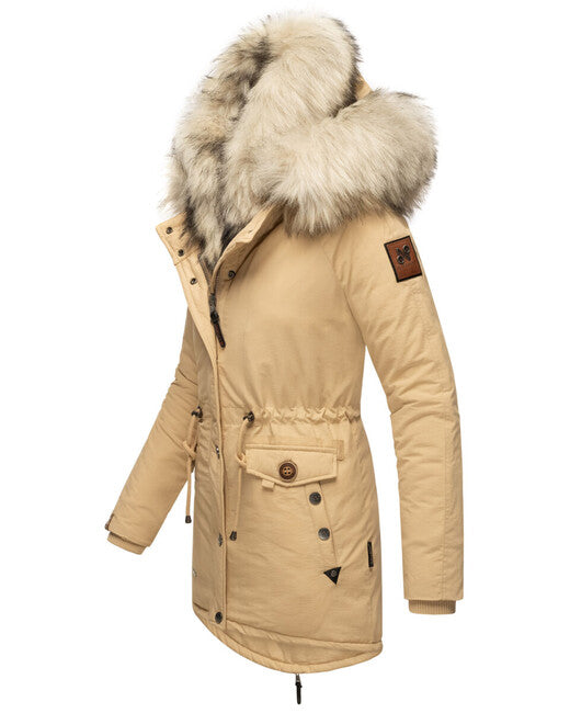 Navahoo Sweety damen Winterparka mit Kapuze beige