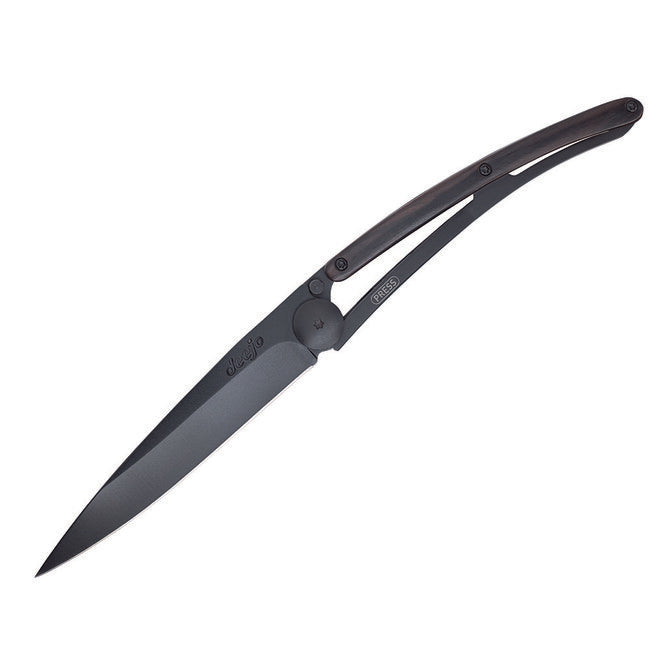 Deejo Schließmesser Ebenholz, schwarz