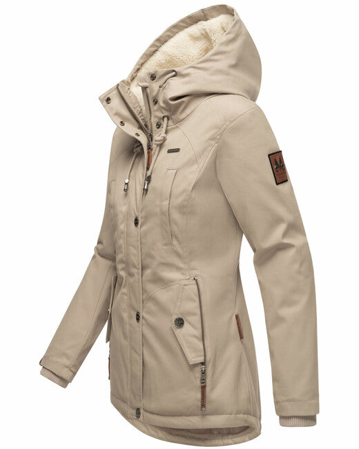 Marikoo Bikoo damen Winterparka mit Kapuze, helles Taupe