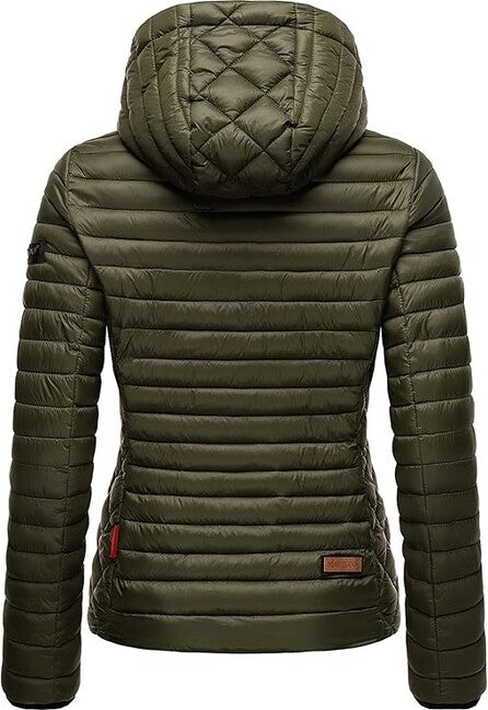 Marikoo Samtpfote damen Übergangsjacke mit Kapuze, oliv
