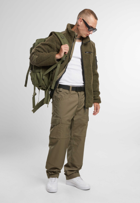 Brandit Ramble Teddyfleece Fleecejacke, olivgrün