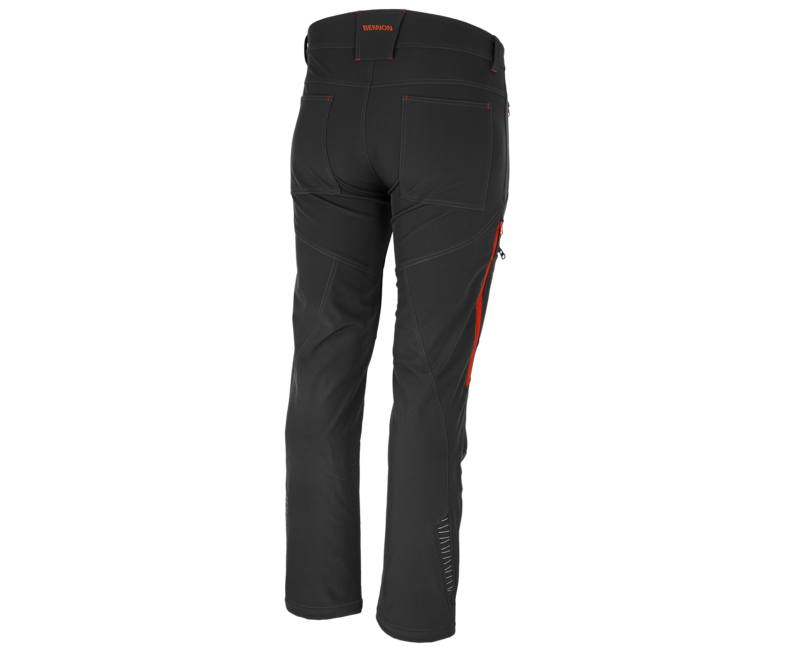 BENNON Softshell- Hose FORCE, schwarz/rot