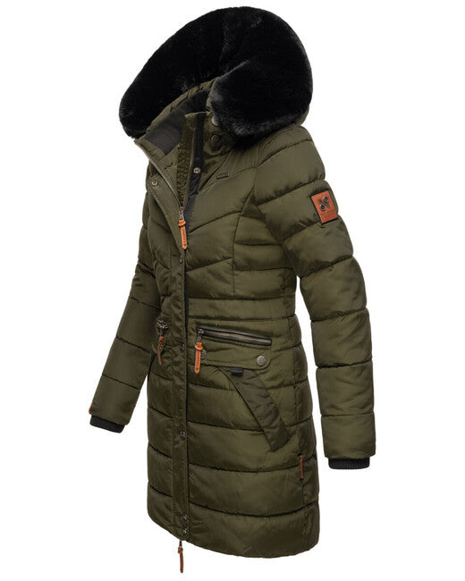 Navahoo Paula damen Winterparka mit Kapuze, dunkeloliv w. BF