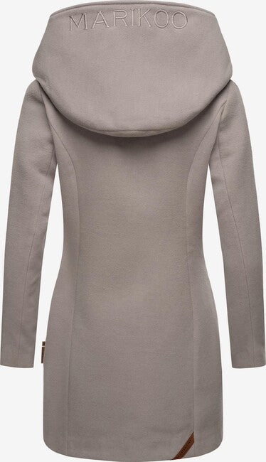 Marikoo MAIKOO damen-wintermantel mit kapuze, zinc grey