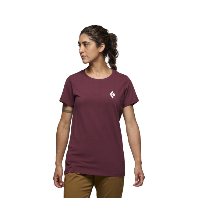 Black Diamond Ausrüstung für Alpinisten damen-Kurzarm-T-shirt, burgunderrot