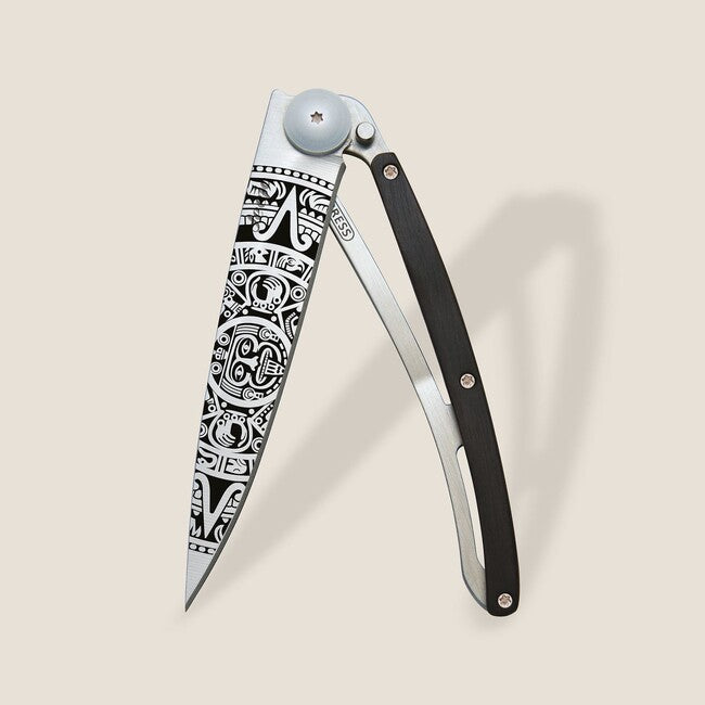 Deejo Tattoo wood schließmesser Aztec Sun