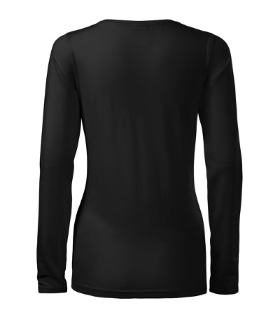 Malfini Slim damen-Langarm-T-shirt, schwarz