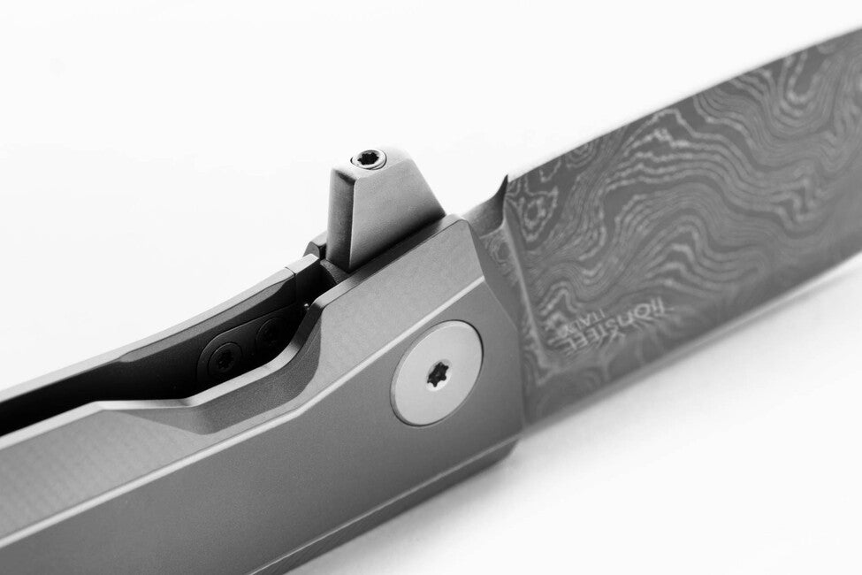Lionsteel MYTO MT01D GY Luxustaschenmesser mit massivem Titan-Griff
