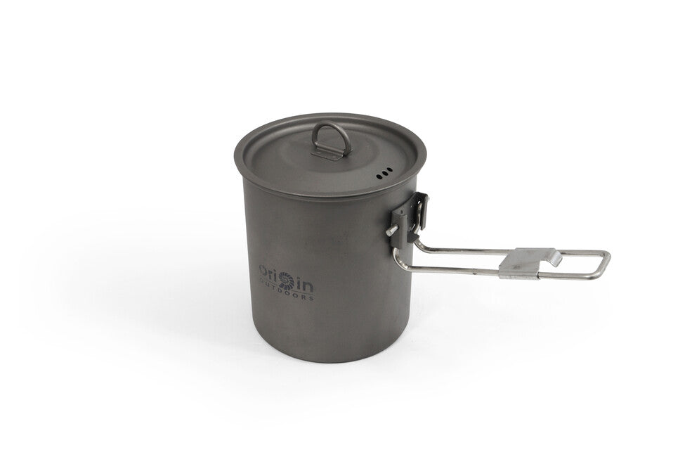 Origin Outdoors Titanium Trekking Topf/Tasse mit Ausguss und Klappgriff Titanium 750 ml