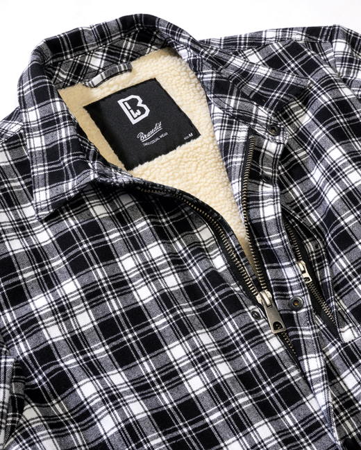 Brandit Classic Sherpa jacke, weiß-schwarz