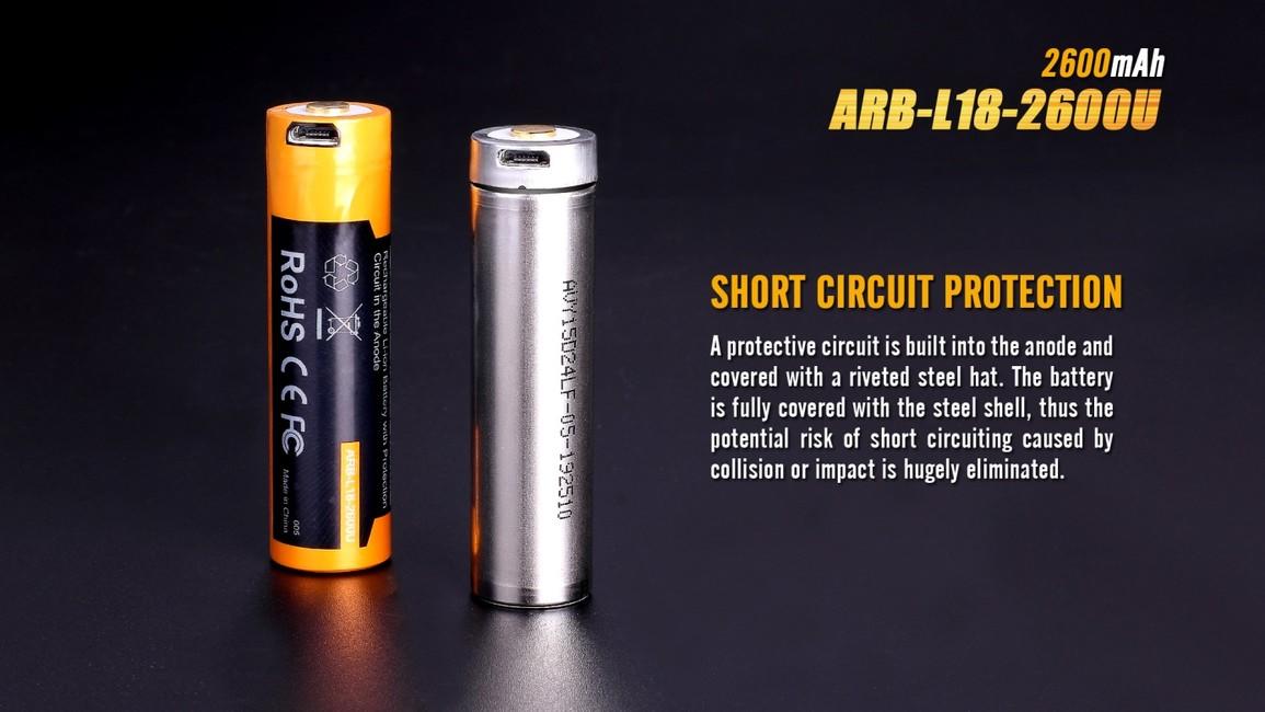 Fenix 18650 akku, 2600 mAh, li-ion