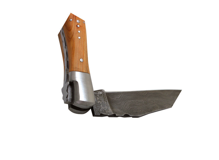 Laguiole DUB070 taschenmesser, klinge 12 cm, damaszenerstahl, griff wacholder
