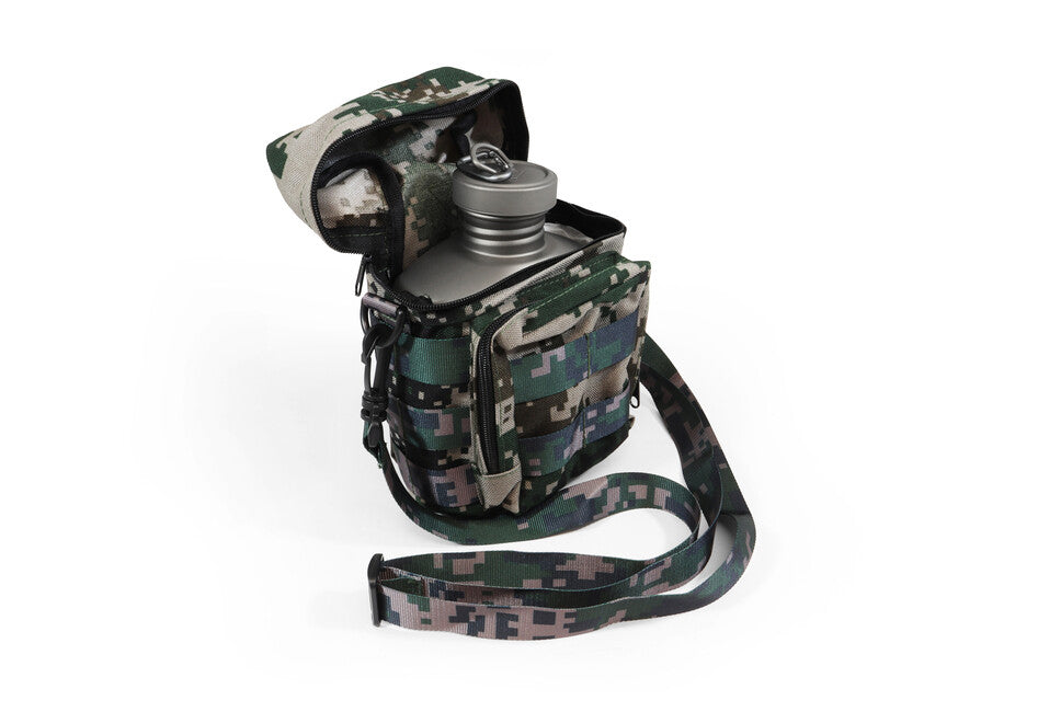 Origin Outdoors Titanium Feldflasche mit Karabiner und Tragetasche 1 l