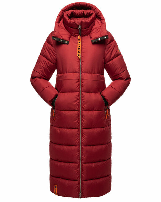 Navahoo Kristallblume damen lange winterjacke, blutrot