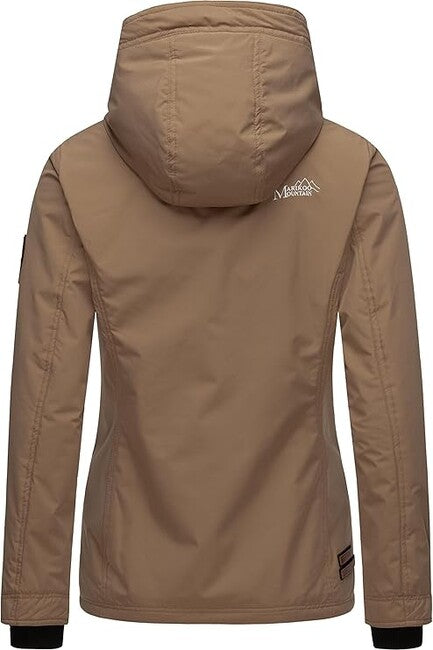 Marikoo Brombeere damen-übergangsjacke mit kapuze, taupe