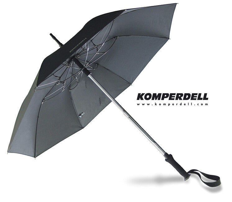 EuroSchirm Komperdell kombi-trekkingstock mit regenschirm, schwarz