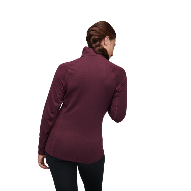 Black Diamond Coefficient LT damen-Langarmshirt mit Reißverschluss, brombeere
