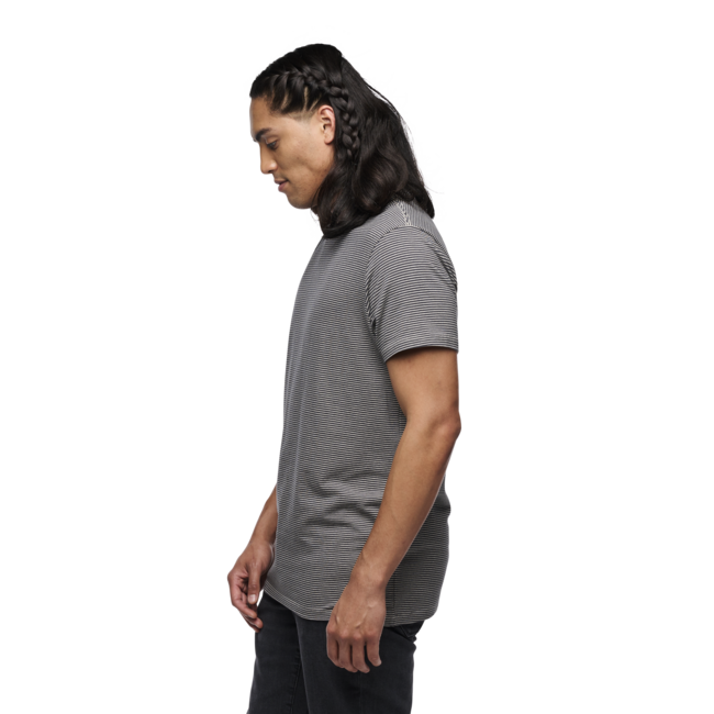 Black Diamond Bd Stripe herren kurzarm-T-shirt, anthrazit-off weiß