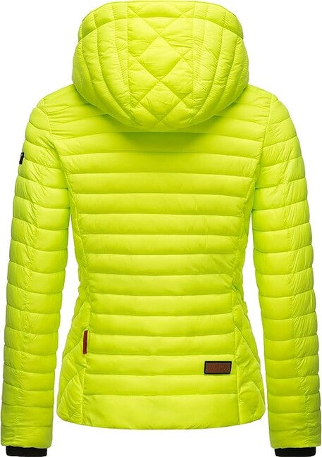 Marikoo Samtpfote damen übergangsjacke mit kapuze, neongrün