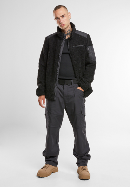 Brandit Men's Ramble Teddyfleece Jacket, Black