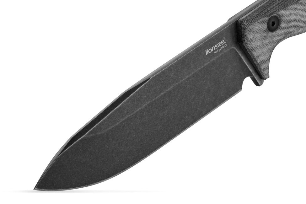 Lionsteel Langer Dolch mit Micarta Griff T6B CVB CPM 3V alt schwarz