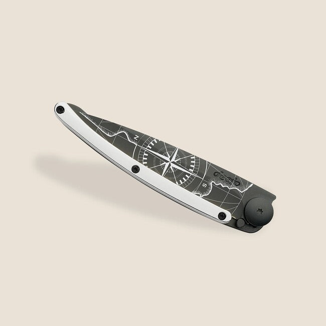 Deejo Tattoo Schließmesser 9kt Weißgold Terra Incognita, gold