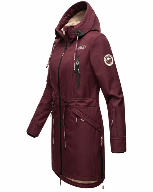 Marikoo Racquelle damen softshelljacke mit kapuze, wein