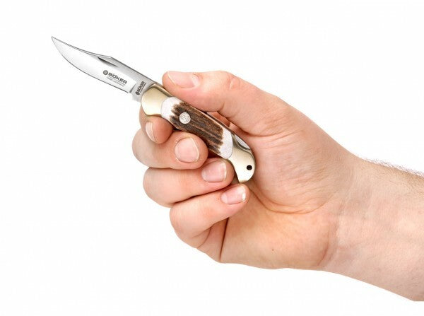 BÖKER Manufaktur Solingen Pfadfinder-Hirschtaschenmesser 5,7 cm, geweih