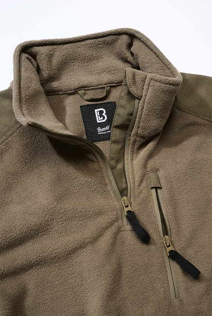 Brandit Ripstop Fleece-Kapuzenjacke mit Reißverschluss, oliv