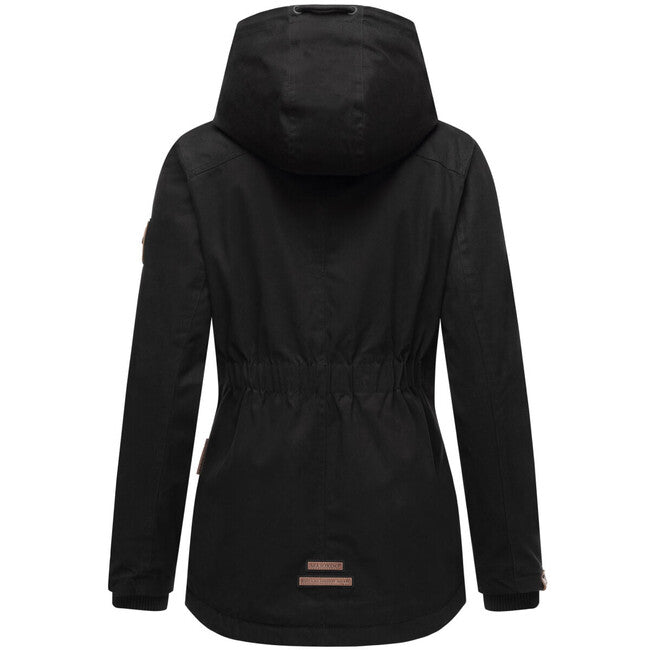 Marikoo Bikoo damen Winterjacke mit Kapuze, schwarz/schwarz