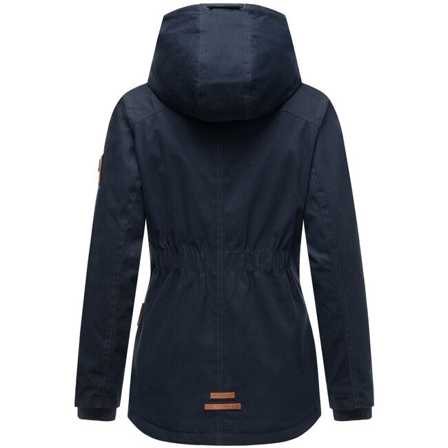 Marikoo Bikoo damen winterjacke mit kapuze, marine/schwarz