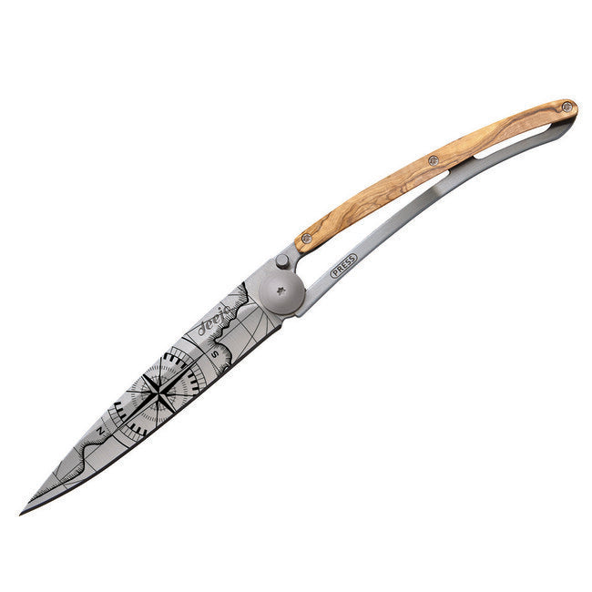 Deejo Tattoo schließmesser olive wood Terra incognita