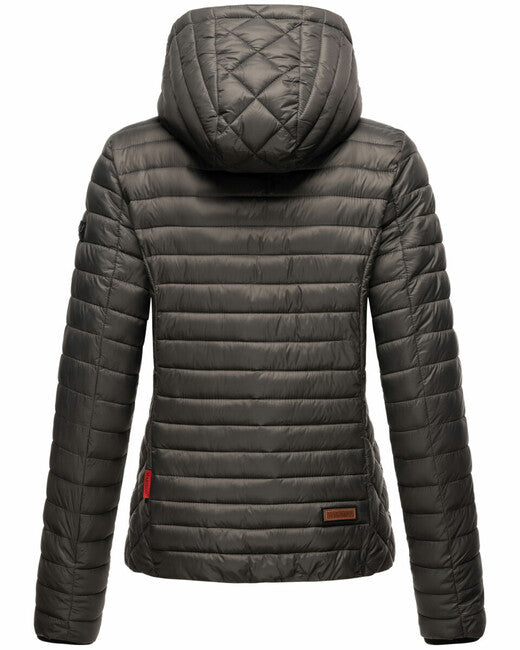 Marikoo Samtpfote damen Übergangsjacke mit Kapuze, anthrazit