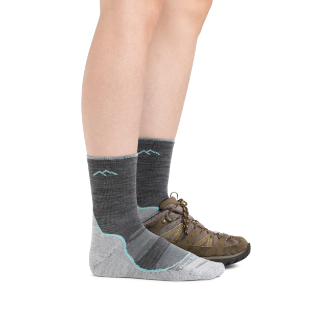 Darn Tough Light Hiker Micro Crew socken leichtgewicht mit kissen, slate
