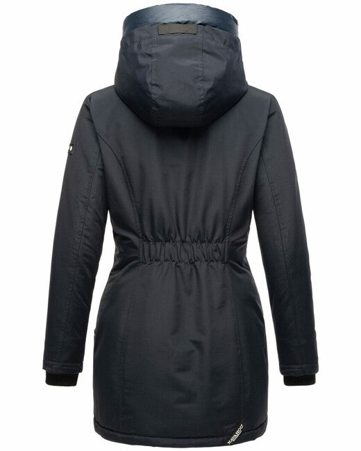 Navahoo Blizzardstorm damen Winterjacke mit Kapuze, marineblau