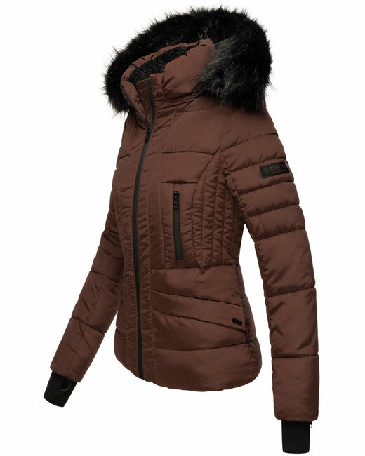 Navahoo Adele damen Winterjacke mit Kapuze, chocolate