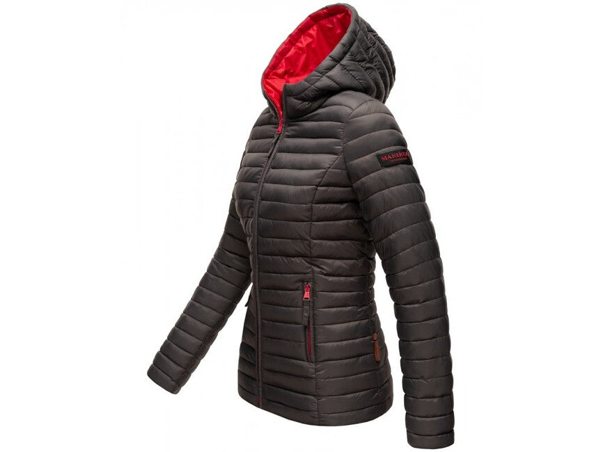 Marikoo Asraa damen Übergangsjacke mit Kapuze, anthrazit
