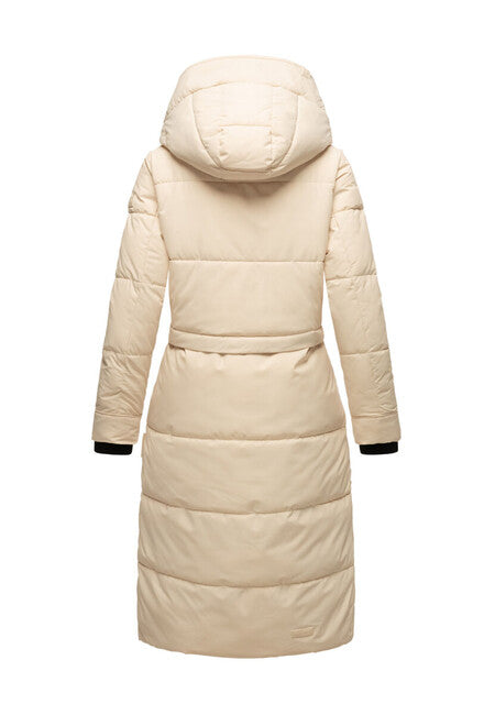 Marikoo Ayumii damen Winterjacke mit Kapuze, cremefarben